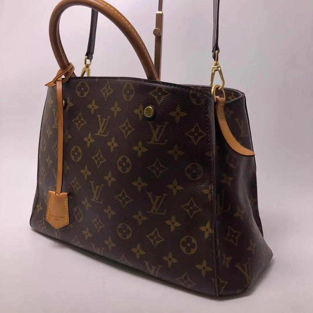 [Tweedehands] Montaigne Monogram Canvas en Leer Tote Tas Medium - Goed #1U106SK