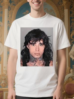 Ronnie Radke Mugshot Graphic Tshirt - Vintage Oversized B...