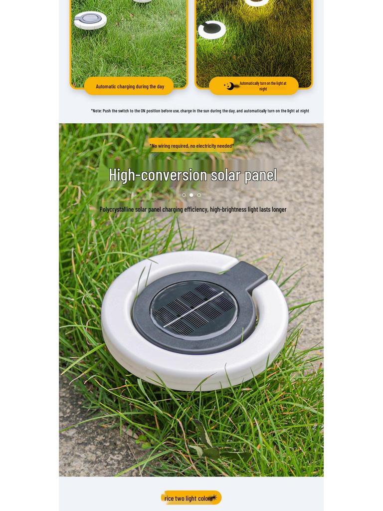 Waterproof Solar Folding Ground Lights for Courtyard, Staircase, and Garden