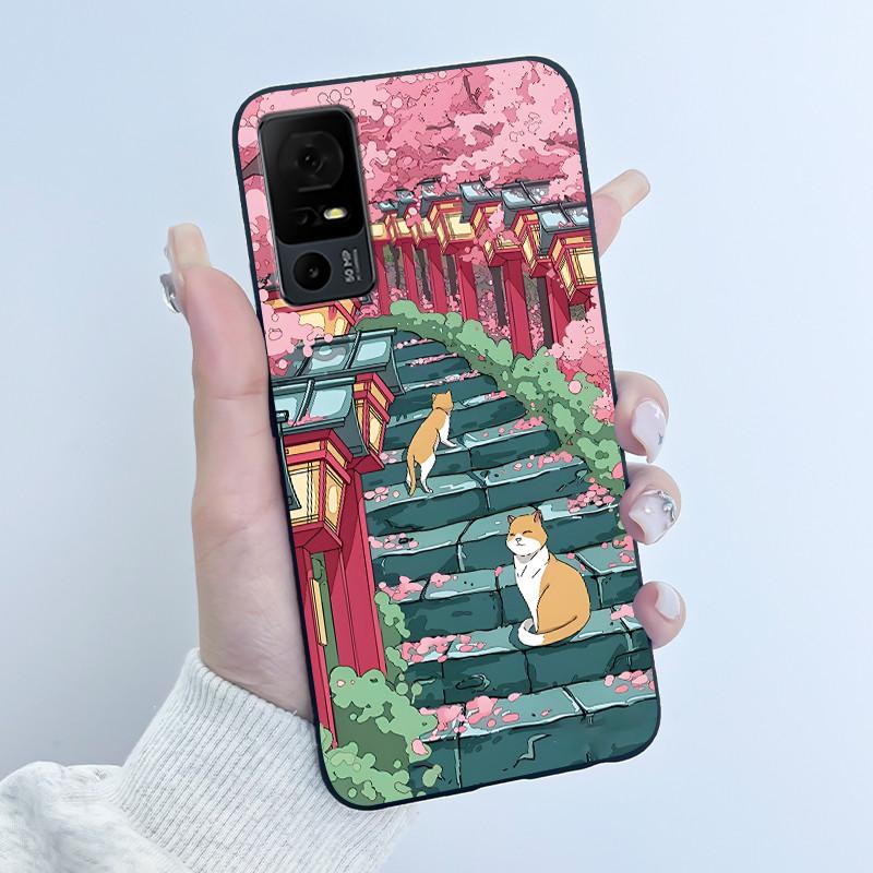 Cute Case For TCL 40 XL Fundas TCL 40T T608DL Cover For Lively Jitterbug Smart 4 Printing Shells Protective Soft Silicone Casing