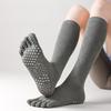 Fashion Sports Five Finger Yoga Socks Women Anti Slip Sweat Absorption Long Tube Stockings Pilates Sports Fitness Pressure Socks