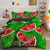 Watermelon Duvet Cover Set Green And Red Colour Polyester Comforter Cover King Queen Full Size For Kids Teens Adults Bedding Set