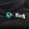 Chrome Diopside Gemstone 925 Sterling Silver Jewelry Handmade Men Cufflinks0.62" CL-8-1