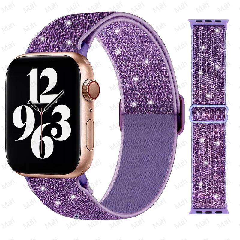 

Elastic Nylon Strap for Apple Watch ultra 2 49mm Series 9/8/7 41mm 45mm38/42-40mm/44mm Bohemian Bracelet iWatch 6 5 4 3 Se Band 49mm-42mm-44mm-45mm
