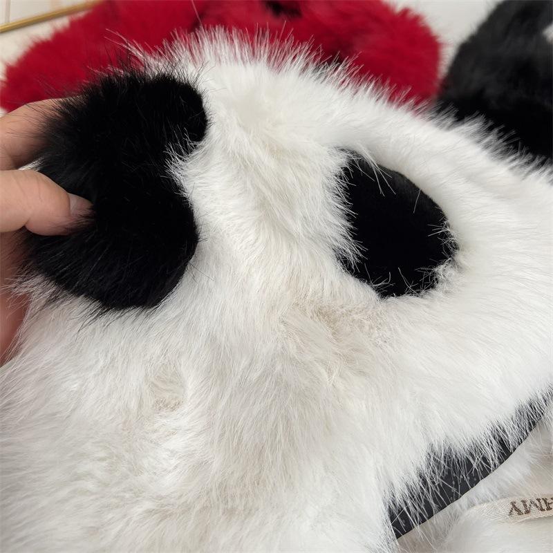 New cartoon cute panda plush hat female autumn and winter furry warm and cold-proof Lei Feng hat ear protector