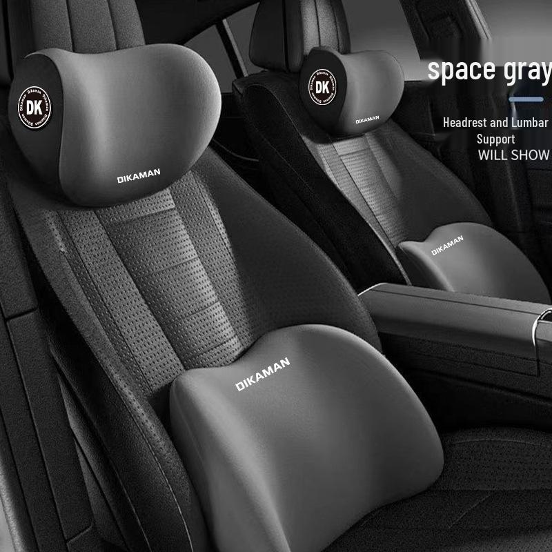 Car Headrest & Lumbar Support Memory Foam Pillow Set for Main Driver Seat