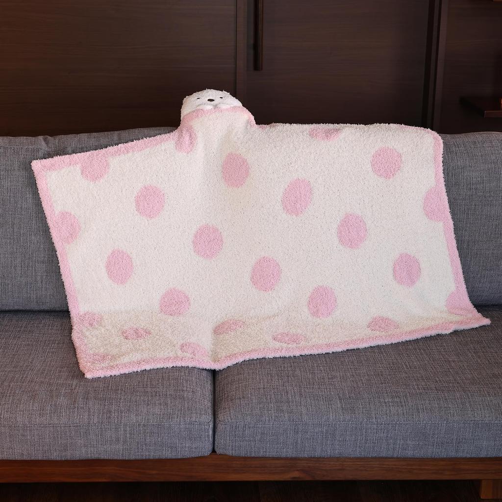 Marushin Sumikkogurashi Mascot Blanket with Fluffy Polar Bear, Cute and Fluffy, Made with Mitt Fabric, Stylish Winter Item, 6575041000