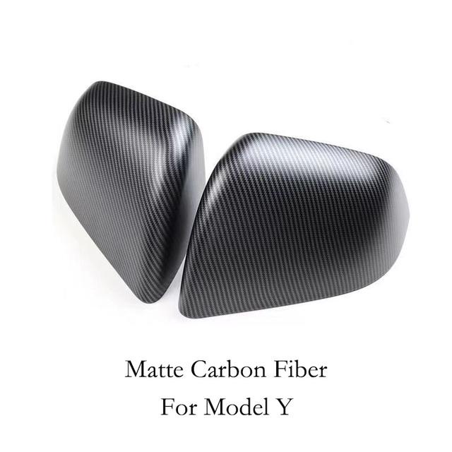 Carbon Fiber Rear View Mirror Car For Tesla Model 3 Y Bright/MatteDecorative Shell Exterior Accessories 2023 Car Rearview Cover