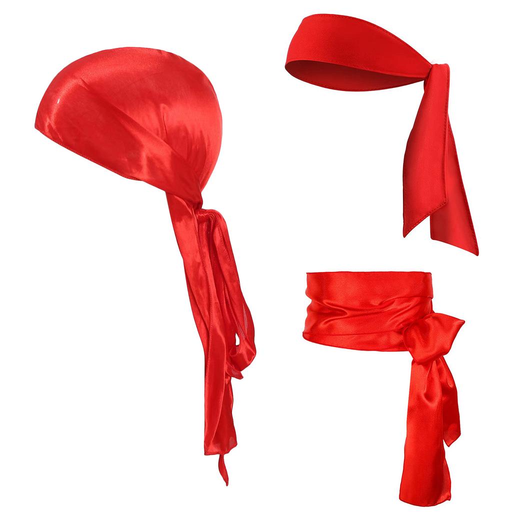 Pirate Hairband Captain Bandanas Belt LARP Supplies for Halloween Teens Masquerade Dress-up Theme Party