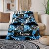 Blue Flower Volleyball Customize Your Name Blanket Used For Chair Office Sofa Bed Camping Soft And Warm Giving Friends And Relatives Birthday