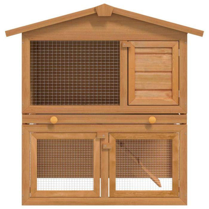 VidaXL Clapier d'extérieur Enclos pour petits animaux 3 portes Bois