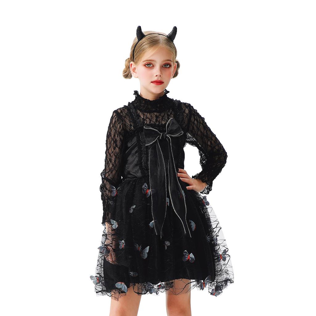 20.26 Million Halloween Children's Clothing Catwalk Funny Children's Clothing Ghost Bride Girl Witch Butterfly Elf Dress Sub