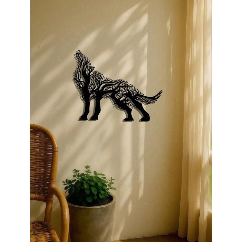 Gothic Wolf Metal Wall Art Black Animal Decor Spiritual Mystic Gothic Home Decor