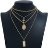 Mary Religious Necklace for Women, Vintage Gold Tone Choker Pendant, Multi-Strand Elegant Statement Jewelry