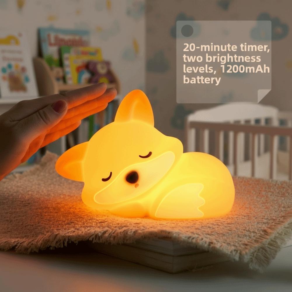Little Cartoon Night Light 3 Level Brightness Kids Bedroom Sleeping Night Lamp Bedside Use Cute Animal Design Touch Control