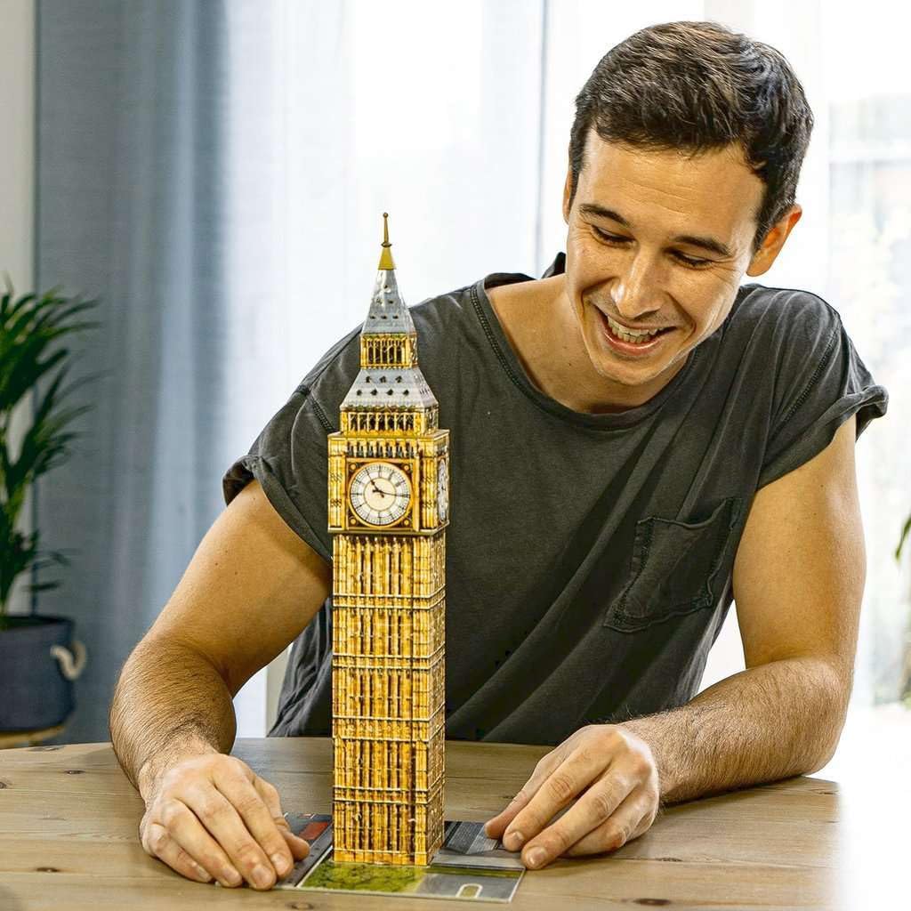 Ravensburger 3D Puzzle Big Ben Night Edition 216 Pieces Finished Height 44cm 12588 3 Recommended 3D Gift Size Age 10+ [Puzzle, Puzzle,
