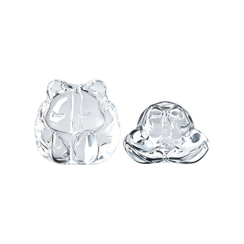 Handmade White Crystal Nine-Tailed Fox Pixiu Glass Bead Accessory