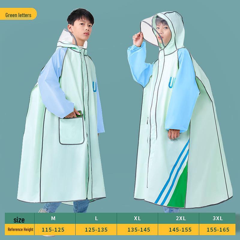 Children's Cartoon Raincoat with Backpack Slot - Large, Full-Body for Primary Students