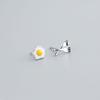 Fashion Asymmetric Fried Egg Fork Spoon Stud Earrings For Women