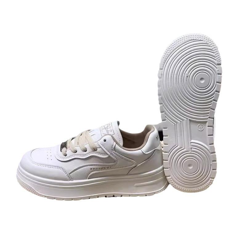 Platform women's spring new versatile casual sports shoes round head lace-up heightening board shoes