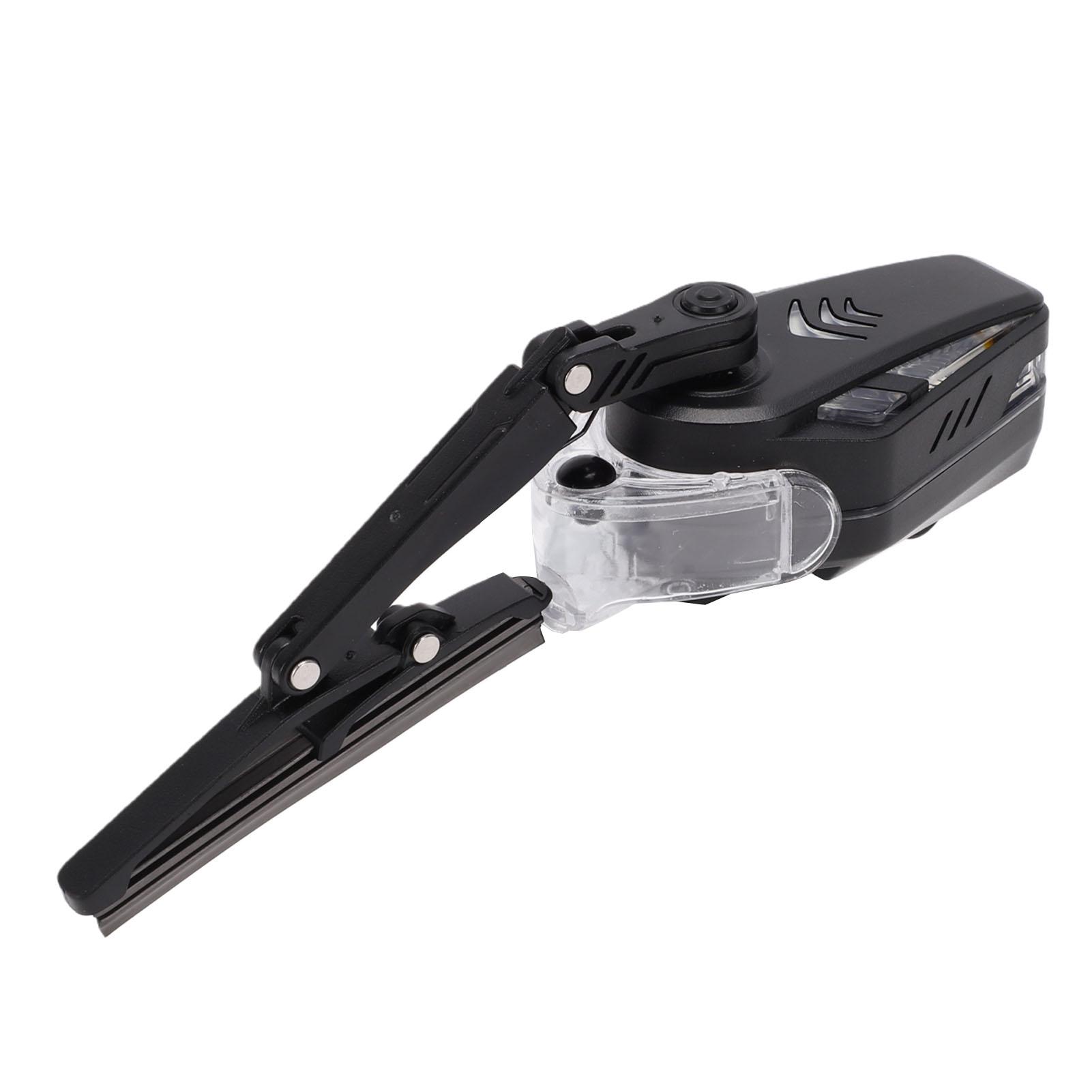 Essuie-glace pour Casque de Moto, Matériau ABS Rechargeable Large Oscillation à 175 Degrés 3 Vitesses Batterie 1200mAh Réservoir de Liquide Intégré pour Visibilité Claire sur Moto