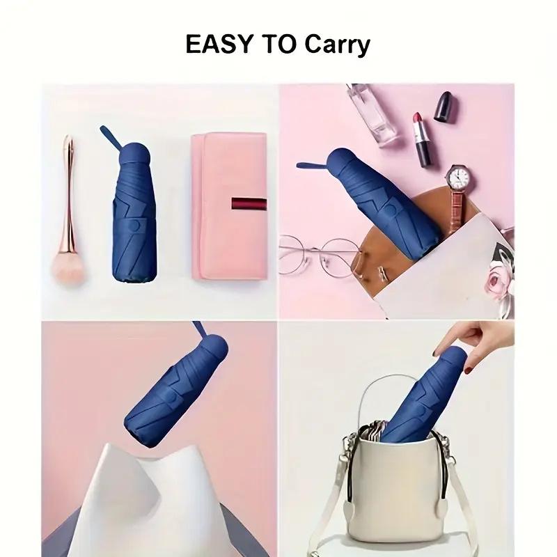 Mini Off Portable Sun Umbrella,Ultra-Light Capsule Pocket Umbrella,Black Glue High-Efficiency And Heat Insulation