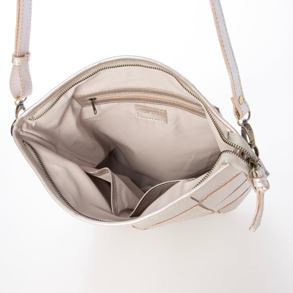 Cowhide Patchwork Shoulder Bag [Peaks Peak] Fold-Over 2-Way