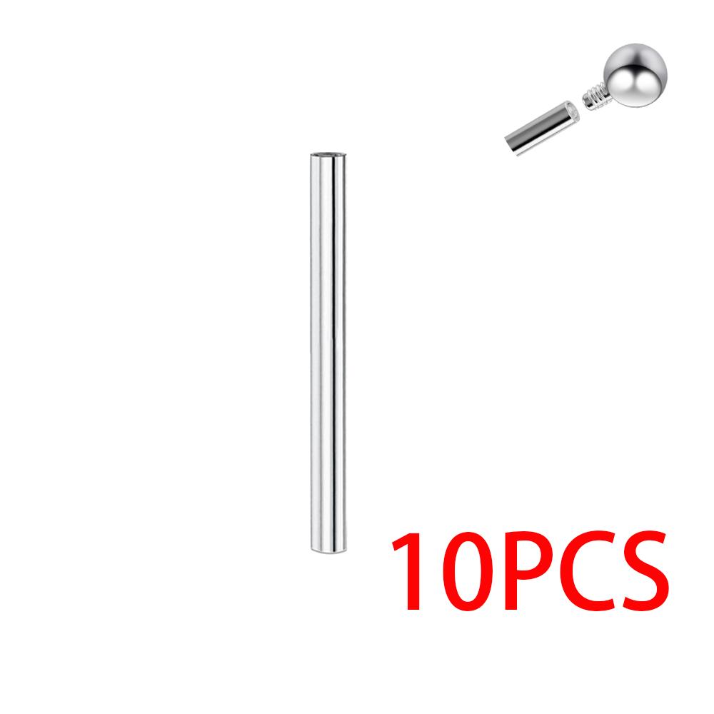 5/10/50pcs F136 Titanium Implant Grade 16G 14G Straight Barbells Tongue Nail Nipple Studs Ear Helix Piercing Jewelry Accessories