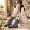 Bow Foot Cover Knitted Bow Leg Warmers Kawaii Long Stockings  Girls Fashion