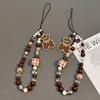 Cute Brown Bear Shell Beads Beaded Phone Chain For iPhone Samsung Camera Hanging Rope -Lost Lanyard Hanging Jewelry
