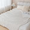 1pc Striped Solid Color Flannel Blanket, Soft and Comfortable Cover Blanket, Suitable for Sofas, Beds, and Travel Multi-Purpose