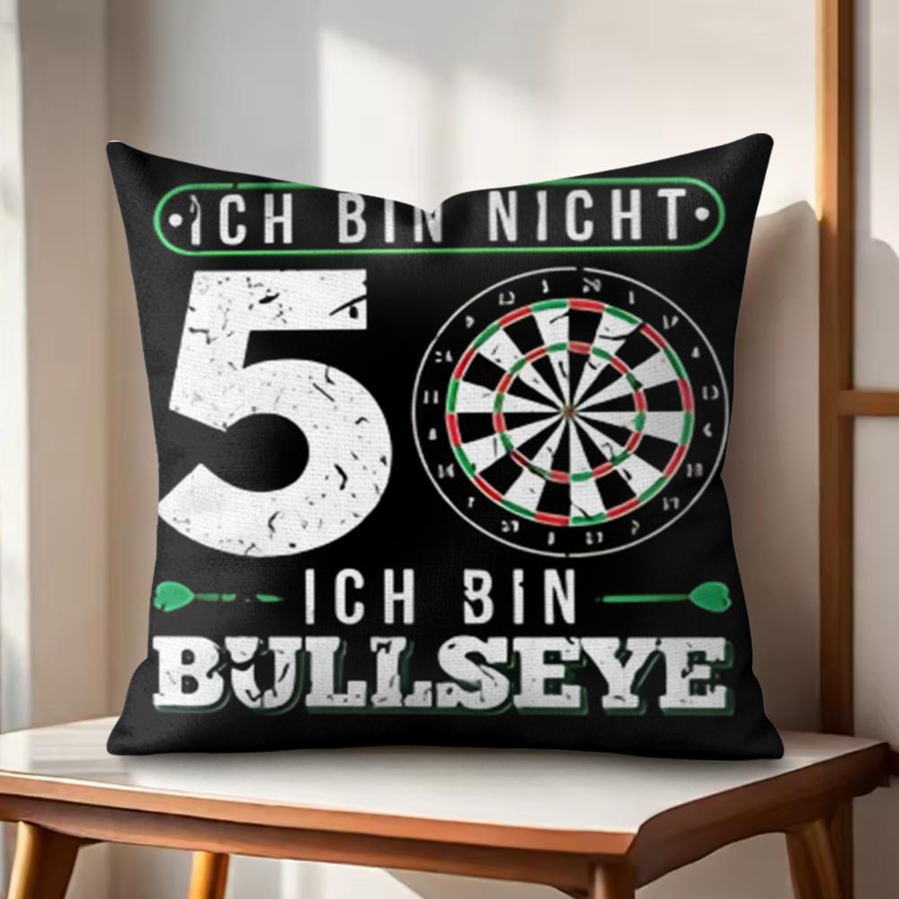 

Funny ICH BIN BULLSEYE Cushion Cover Natural Linen Organic Fabric DoubleSided Printing Couch Pillow Covers Home Decor 30x30cm