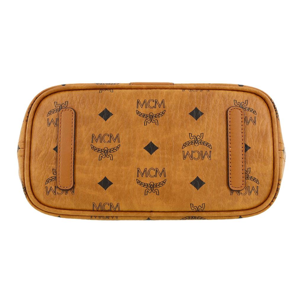 New MCM Liz Visetos Canvas With Leather Combo Bag Tote Bag Shopping Bag Handbag Shoulder Bag Mini Women's Brown Cognac MWPDALR01CO001