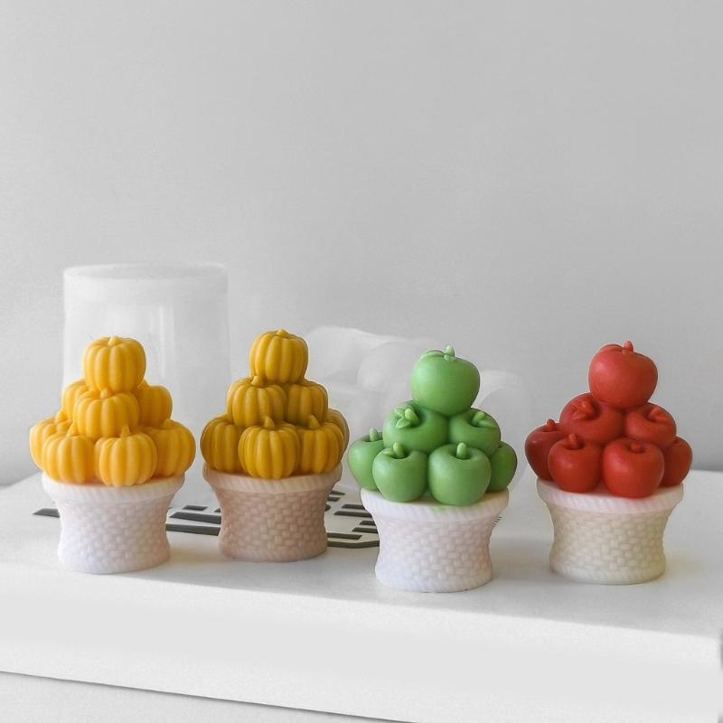 Flexible Sturdy Silicone Mould Fashion Accessory for Making Unique Pumpkins Shaped Plaster and Home Decorations