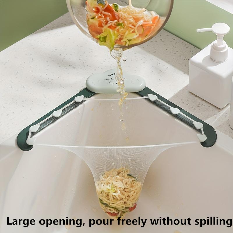 Kitchen Sink Strainer Set,Triangle Draining Basket,Non-Food Contact Washing Mesh Filter,Hanging Storage Rack for Food Waste