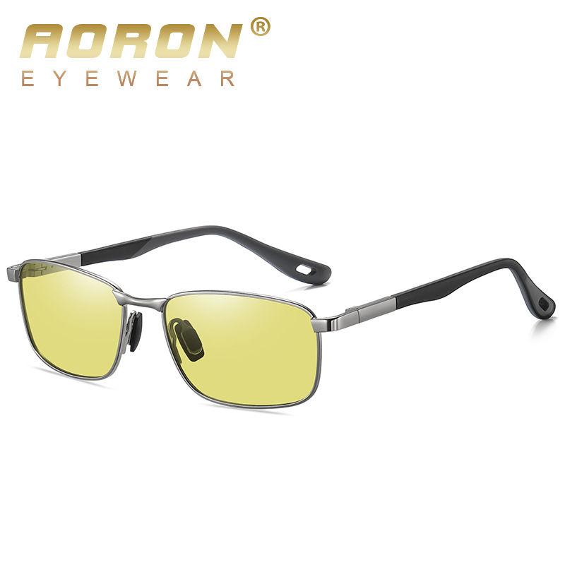 Photochromic Polarized Sunglasses for Men Women Fashion Metal Frame Driving Anti Glare UV400 Glasses GZW