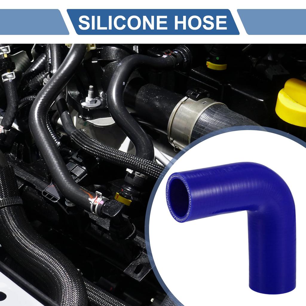 X AUTOHAUX 1pcs 35mm/1.38"-38mm/1.50" Inner Diameter 102mm/4.02" Length 90 Degree Blue Car Silicone Hose Hose Universal