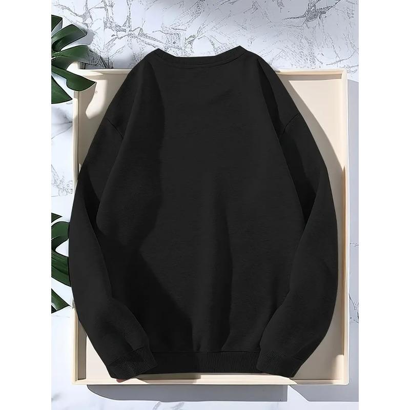 Space Exploration, Astronaut Print Men'S New Round Neck Sweatshirt, Loose And Stylish Casual Sports Top For, Versatile Pullover