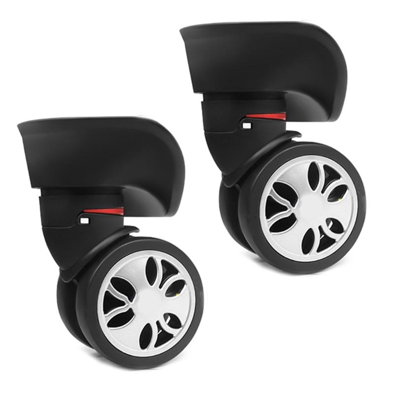 2Pcs Trolley Casters Replacement Heavy Duty Roller Wheel for Luggage Box Suitcase 360 Degree Swivel kit SilentWheel