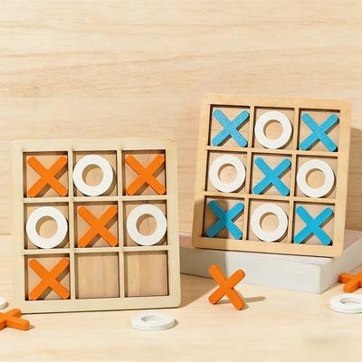 Houten XO Boter-kaas-en-eieren Bordspel Mini Schaak Vroeg Educatief Speelgoed Logisch Denken Training Ouder-kind Interactie Puzzel