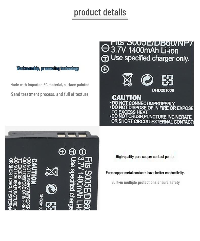 CGA-S005E Battery for Panasonic DMC-FX100, FX10, FX50, LX3, LX2, FX9