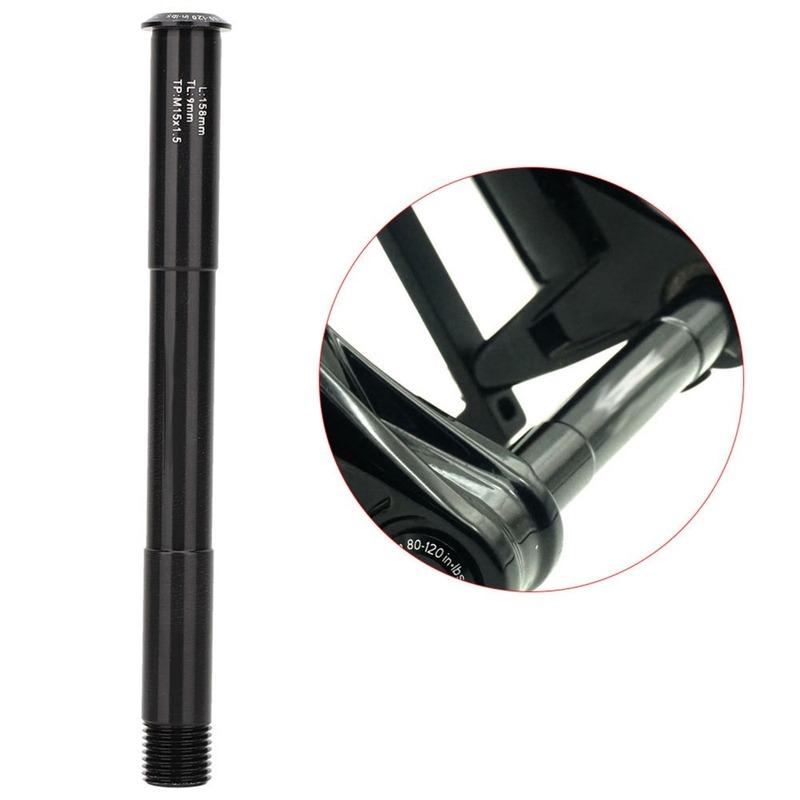 Durable Aluminum Alloy Front Fork Axle 15x110mm Black Quick Release Skewer Thru Axle for RockShox Bicycle Hub