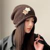 New Versatile Hat for Women with Big Head and Face Small Pile of Hats  Korean Style Star Knitted Pullover Hat Warm Wool Hat