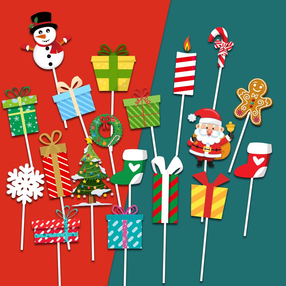 

24pcs Merry Christmas Cupcake Toppers Santa Claus Snowman pattern Cake Toppers Pick for Christmas Party Dessert Baking decor