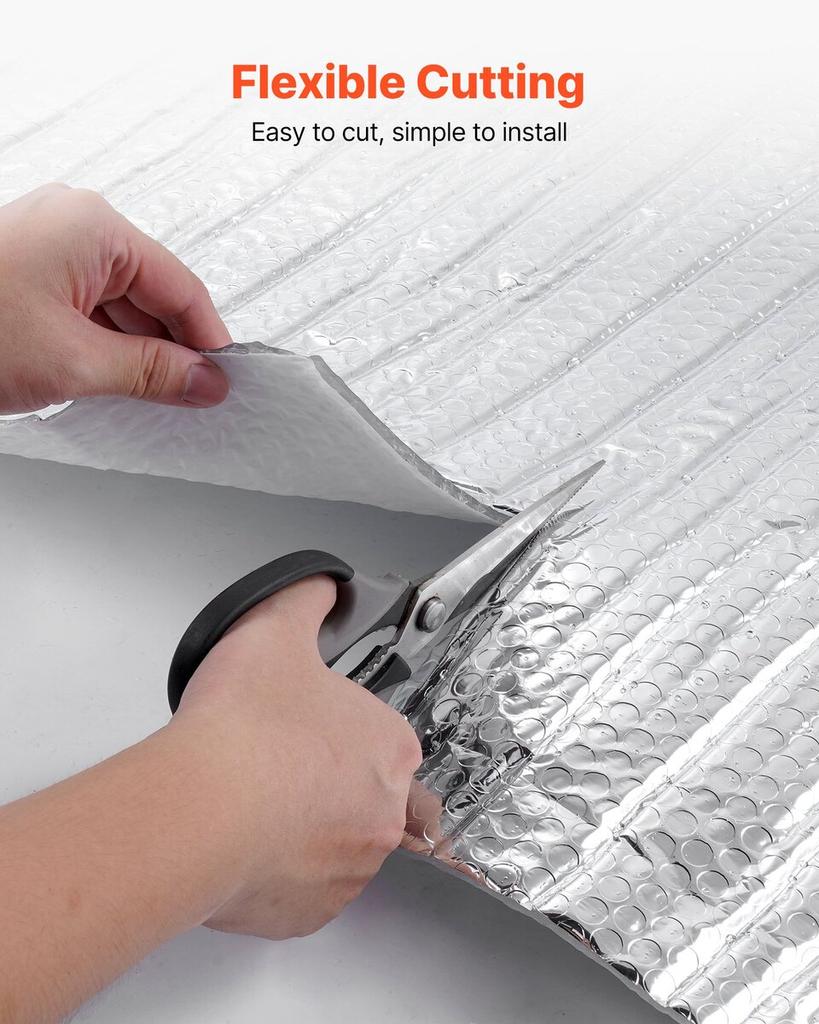 Double Reflective Insulation Sheet, 16PCS Double-Sided Aluminum Foil Radiant Barrier, 6mm 1.22 M X 0.61 M, Dual-Layer Air Bubble Heat Reflective