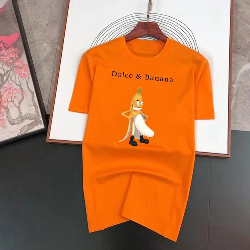 Tricouri amuzante de vară de calitate superioară cu imprimeu banană pentru bărbați, cu gât rotund, topuri respirabile, tricou confortabil din modal, tricouri cu mânecă scurtă pentru bărbați
