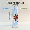 1PC Red White Lily Single Flower Print 750ml Color Plastic Sports Water Bottle Leakproof Flip Straw Lid Suitable for Sports Office Home Use