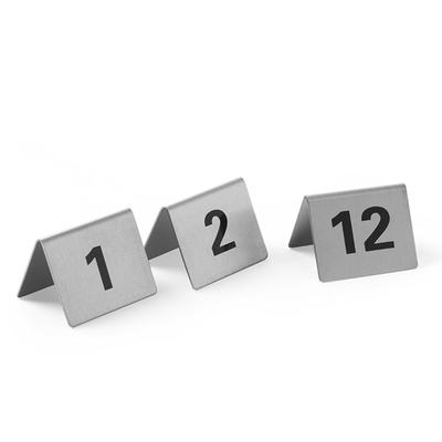 Informationstafel TISCHNUMMER 112 Edelstahl Satz mit 12 Hendi 663844