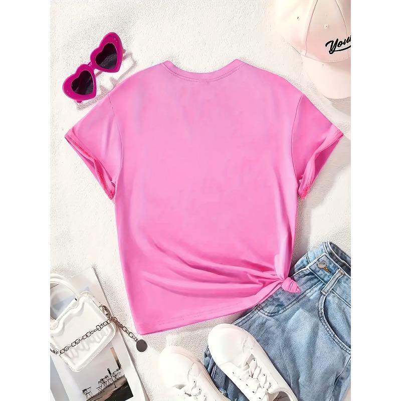 Boys Crew Neck Short Sleeve T-Shirt with Casual Black Cat Print