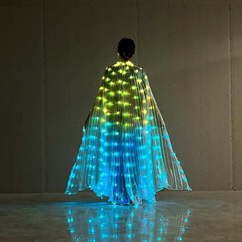 Retractable LED Luminous Butterfly Wings Costume for Halloween, Cosplay, and Performances - Adult and Child Sizes Available